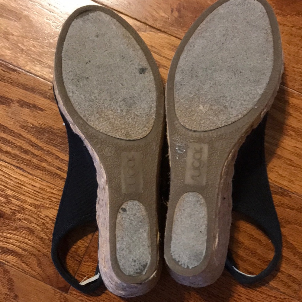 Sugar black cloth wedges size 7.5 - Picture 5 of 5